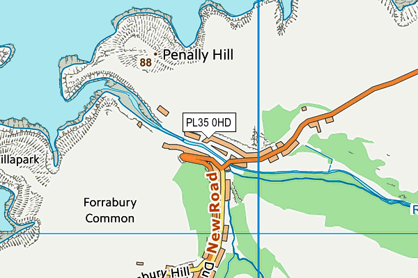 PL35 0HD map - OS VectorMap District (Ordnance Survey)