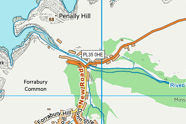 PL35 0HE map - OS VectorMap District (Ordnance Survey)