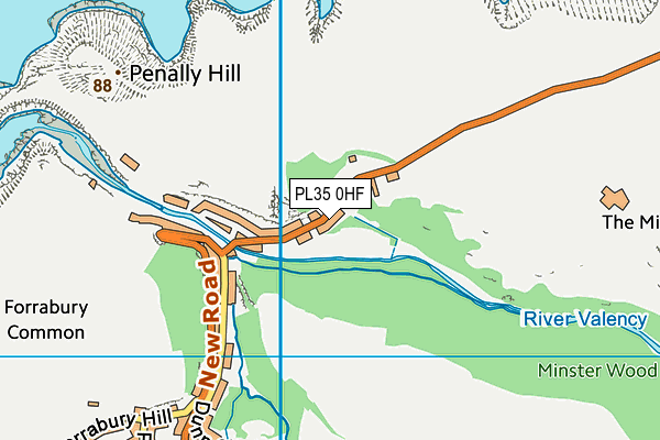 PL35 0HF map - OS VectorMap District (Ordnance Survey)