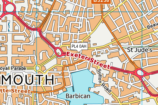 PL4 0AH map - OS VectorMap District (Ordnance Survey)