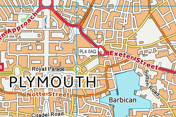 PL4 0AQ map - OS VectorMap District (Ordnance Survey)