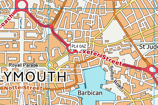 PL4 0AZ map - OS VectorMap District (Ordnance Survey)