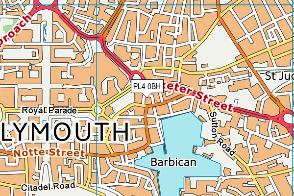 PL4 0BH map - OS VectorMap District (Ordnance Survey)