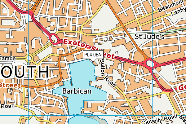 PL4 0BN map - OS VectorMap District (Ordnance Survey)