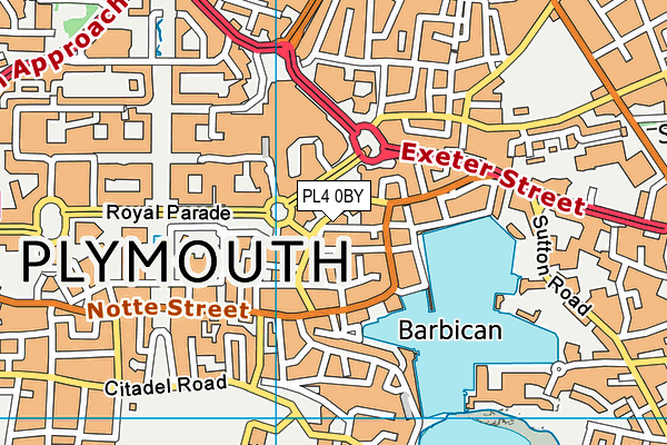 PL4 0BY map - OS VectorMap District (Ordnance Survey)