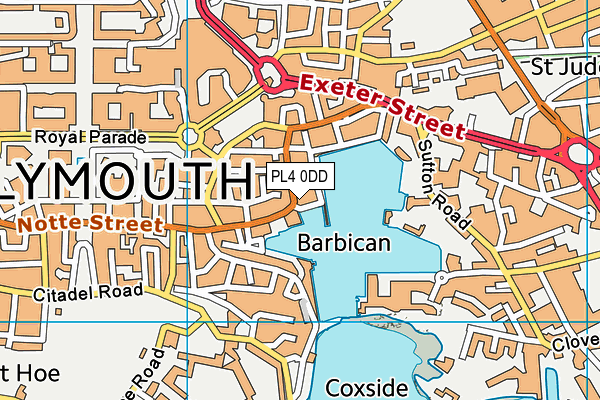 PL4 0DD map - OS VectorMap District (Ordnance Survey)