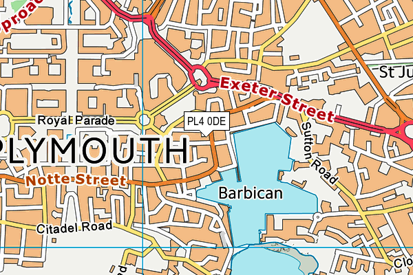 PL4 0DE map - OS VectorMap District (Ordnance Survey)