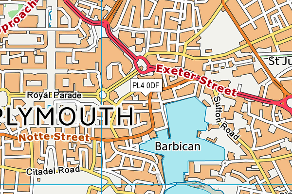 PL4 0DF map - OS VectorMap District (Ordnance Survey)