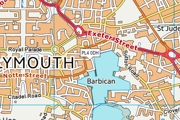 PL4 0DH map - OS VectorMap District (Ordnance Survey)