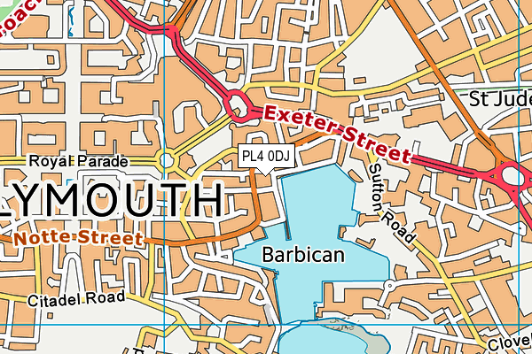 PL4 0DJ map - OS VectorMap District (Ordnance Survey)