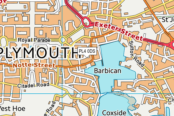 PL4 0DS map - OS VectorMap District (Ordnance Survey)