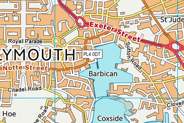 PL4 0DT map - OS VectorMap District (Ordnance Survey)