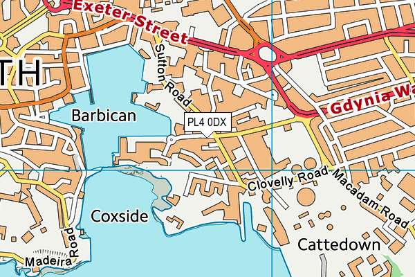 PL4 0DX map - OS VectorMap District (Ordnance Survey)