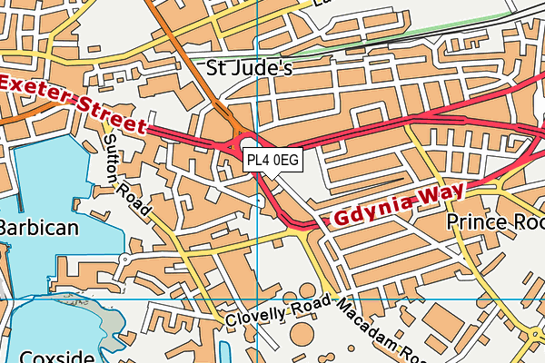 PL4 0EG map - OS VectorMap District (Ordnance Survey)