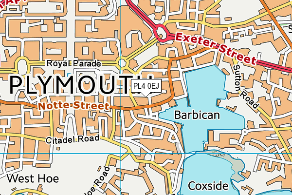 PL4 0EJ map - OS VectorMap District (Ordnance Survey)