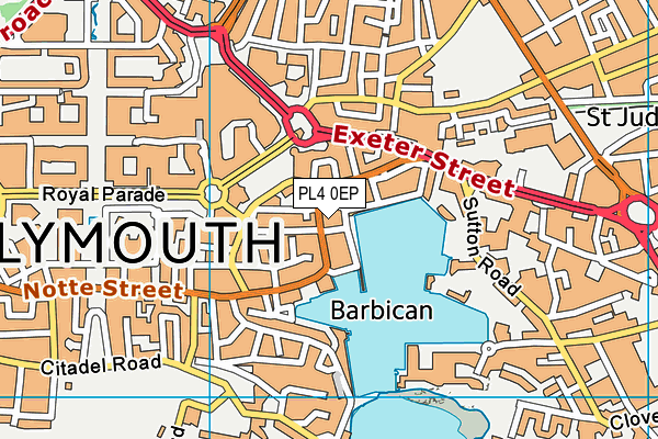 PL4 0EP map - OS VectorMap District (Ordnance Survey)