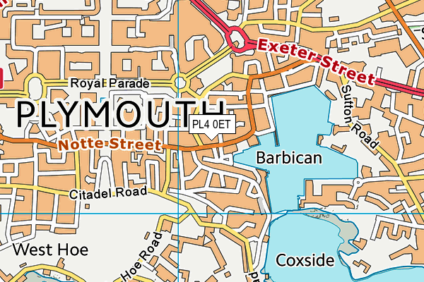 PL4 0ET map - OS VectorMap District (Ordnance Survey)