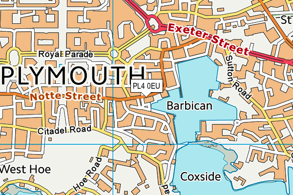 PL4 0EU map - OS VectorMap District (Ordnance Survey)