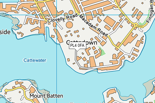 PL4 0FA map - OS VectorMap District (Ordnance Survey)