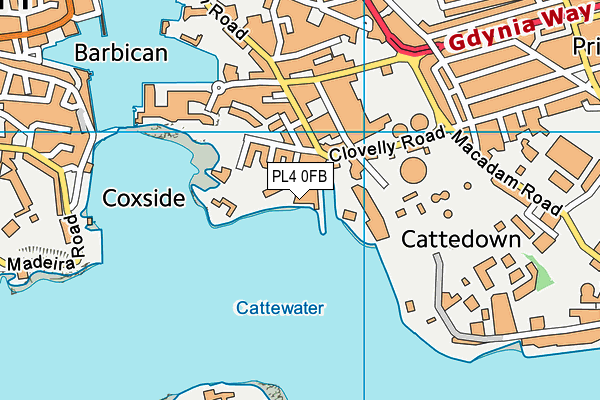 PL4 0FB map - OS VectorMap District (Ordnance Survey)