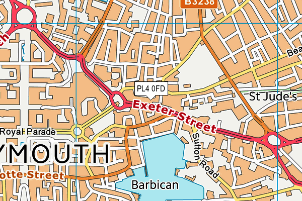 PL4 0FD map - OS VectorMap District (Ordnance Survey)