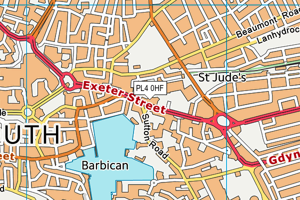 PL4 0HF map - OS VectorMap District (Ordnance Survey)