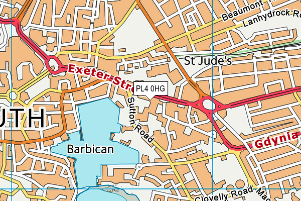 PL4 0HG map - OS VectorMap District (Ordnance Survey)