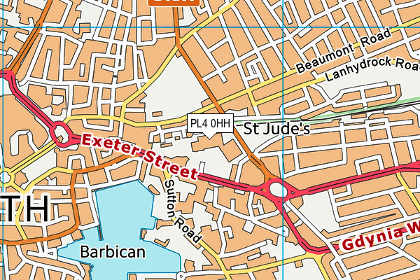 PL4 0HH map - OS VectorMap District (Ordnance Survey)
