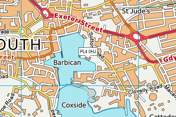 PL4 0HJ map - OS VectorMap District (Ordnance Survey)
