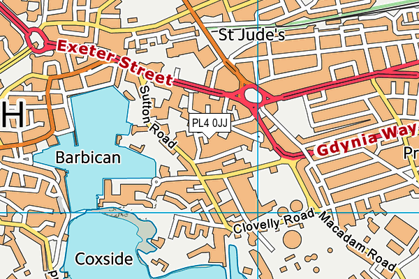 PL4 0JJ map - OS VectorMap District (Ordnance Survey)