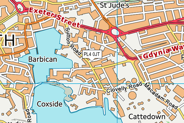 PL4 0JT map - OS VectorMap District (Ordnance Survey)