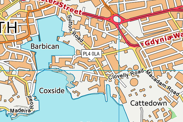 PL4 0LA map - OS VectorMap District (Ordnance Survey)