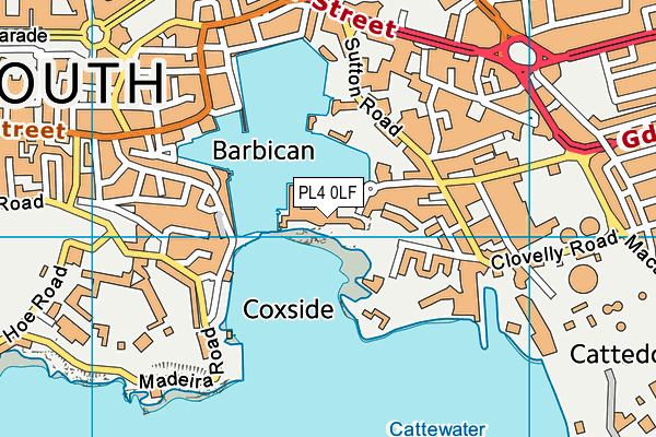 PL4 0LF map - OS VectorMap District (Ordnance Survey)