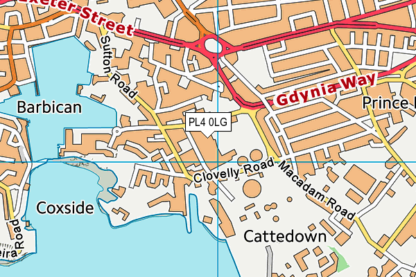 Nuffield Health (Plymouth) map (PL4 0LG) - OS VectorMap District (Ordnance Survey)
