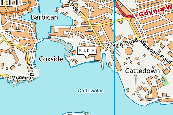 PL4 0LP map - OS VectorMap District (Ordnance Survey)