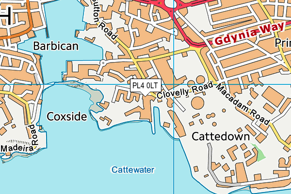 PL4 0LT map - OS VectorMap District (Ordnance Survey)