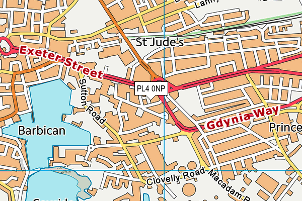 PL4 0NP map - OS VectorMap District (Ordnance Survey)