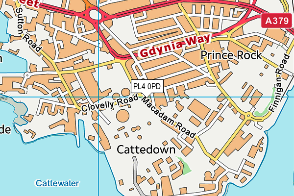 PL4 0PD map - OS VectorMap District (Ordnance Survey)