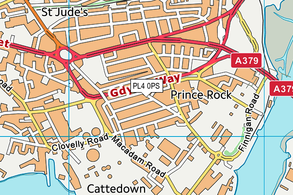 PL4 0PS map - OS VectorMap District (Ordnance Survey)