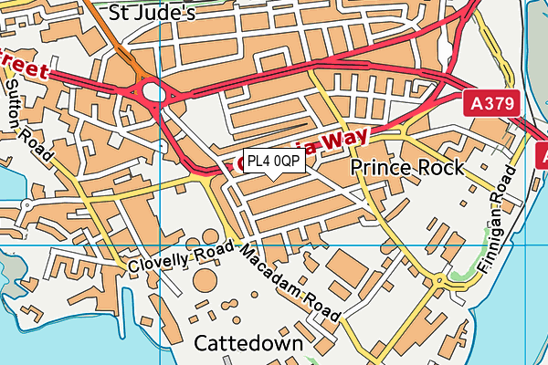 PL4 0QP map - OS VectorMap District (Ordnance Survey)