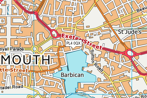 PL4 0QX map - OS VectorMap District (Ordnance Survey)