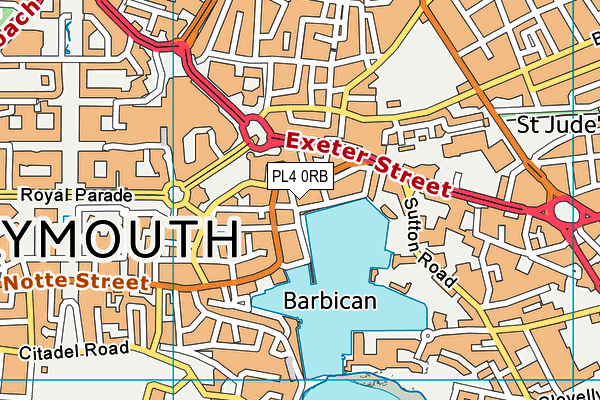 PL4 0RB map - OS VectorMap District (Ordnance Survey)