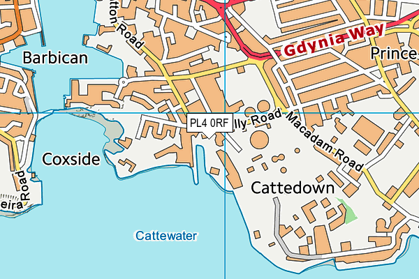 PL4 0RF map - OS VectorMap District (Ordnance Survey)