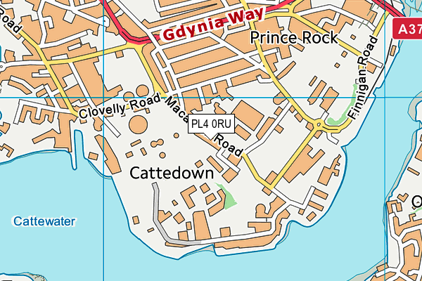 PL4 0RU map - OS VectorMap District (Ordnance Survey)