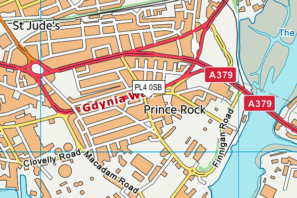 PL4 0SB map - OS VectorMap District (Ordnance Survey)