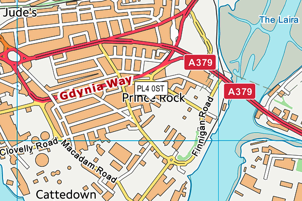 Plymouth Performance Gym map (PL4 0ST) - OS VectorMap District (Ordnance Survey)