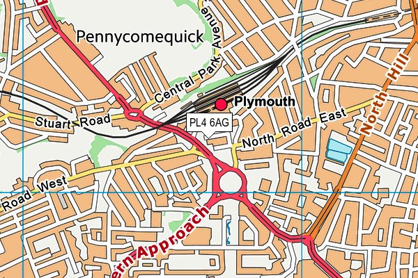 PL4 6AG map - OS VectorMap District (Ordnance Survey)