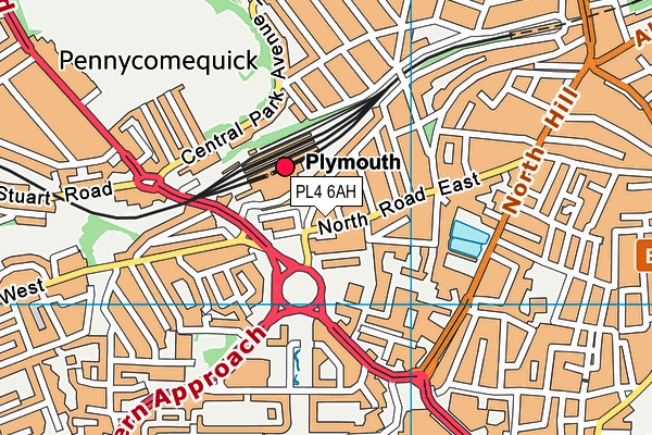 PL4 6AH map - OS VectorMap District (Ordnance Survey)