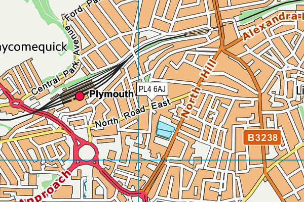 PL4 6AJ map - OS VectorMap District (Ordnance Survey)