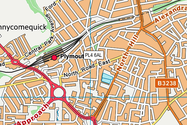 PL4 6AL map - OS VectorMap District (Ordnance Survey)